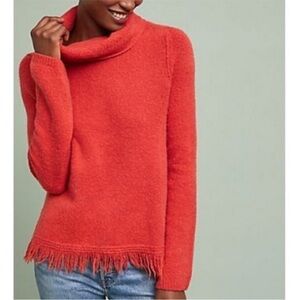 Anthropologie Akemi + Kin Aruna Cowl‎ Neck Wool Alpaca Blend Fringe Sweater